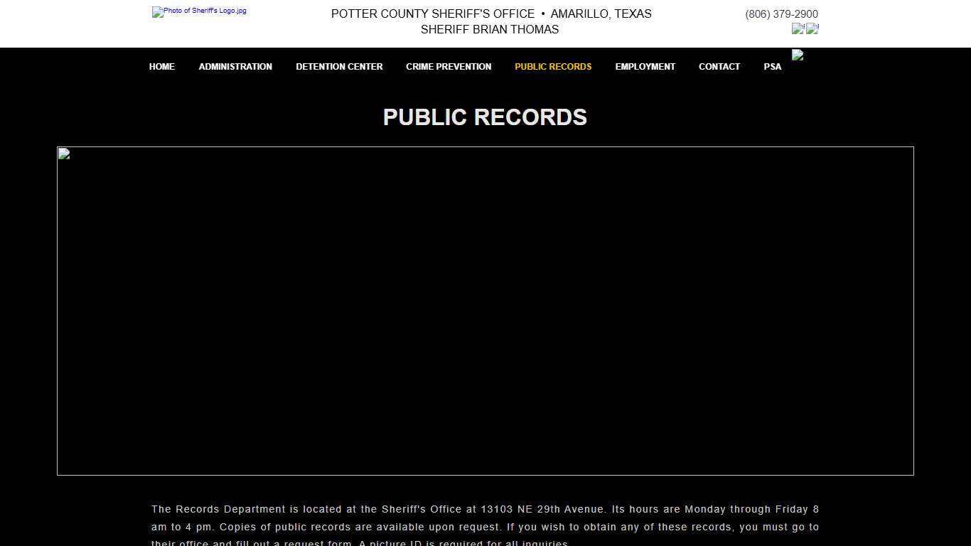 Public Records | Potter County Sheriff's Office